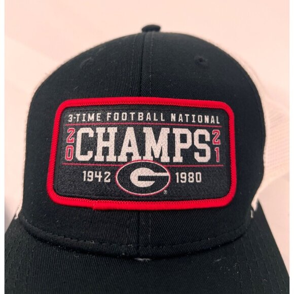 Georgia Bulldogs Mens Snapback Hat 2021 National Championship UGA Black Red - Picture 4 of 4